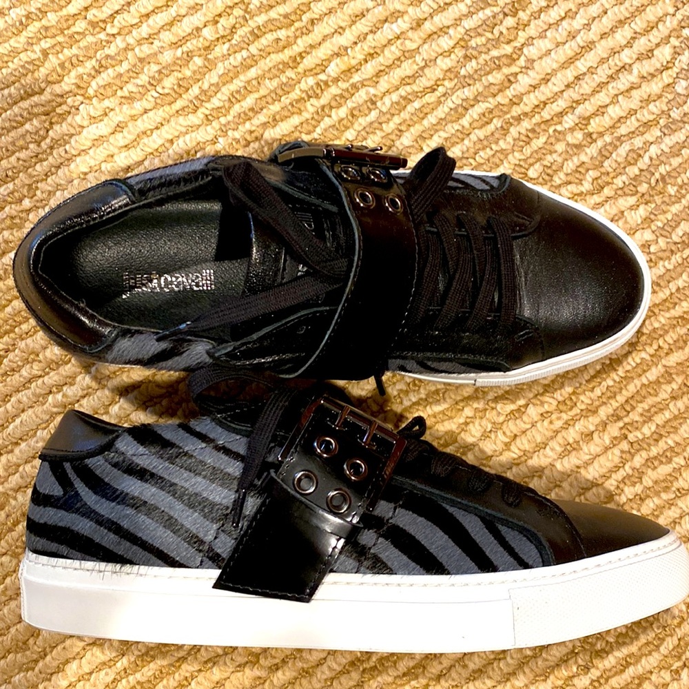 Designer Leather Sneakers by Just Cavalli. Size 10 fits ~9.